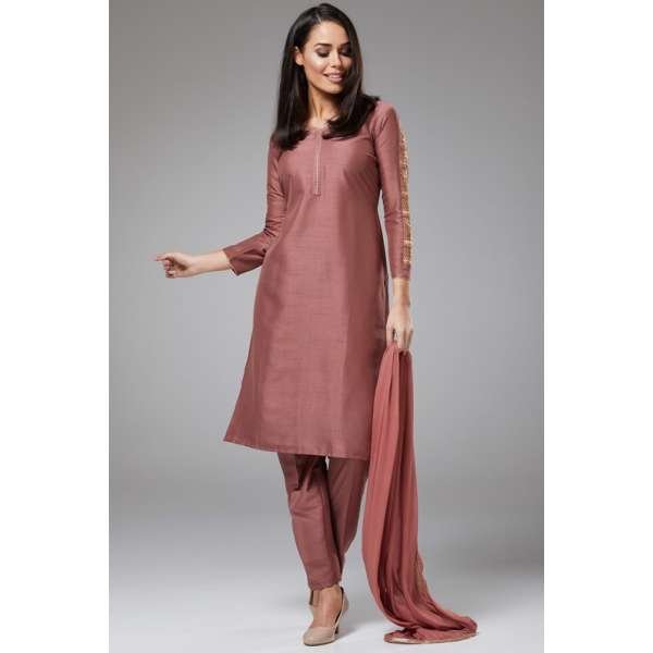 ROSE PINK INDIAN DESIGNER PARTY WEAR SUIT