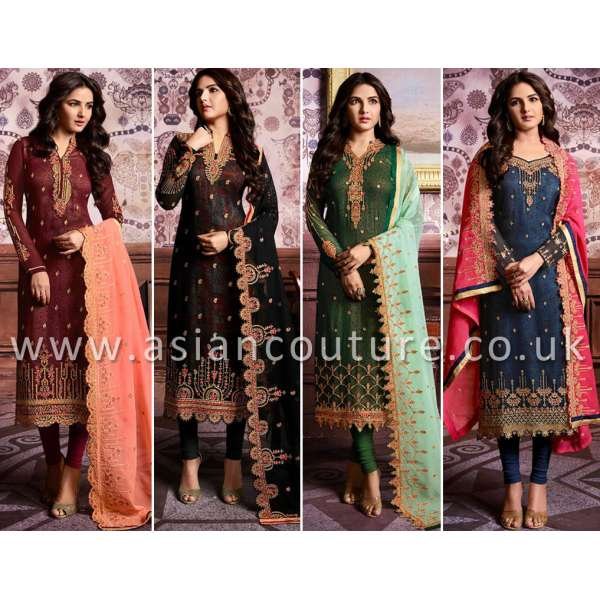 Indian Party Wedding Semi Stitched  Suit 