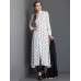 OFF WHITE BLOCK PRINT SLIT STYLE KURT AND CHURIDAAR READY MADE SUIT