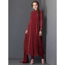 Maroon Long Line Dress Indian Party Suit Maroon Long Line Dress Indian Party Suit
