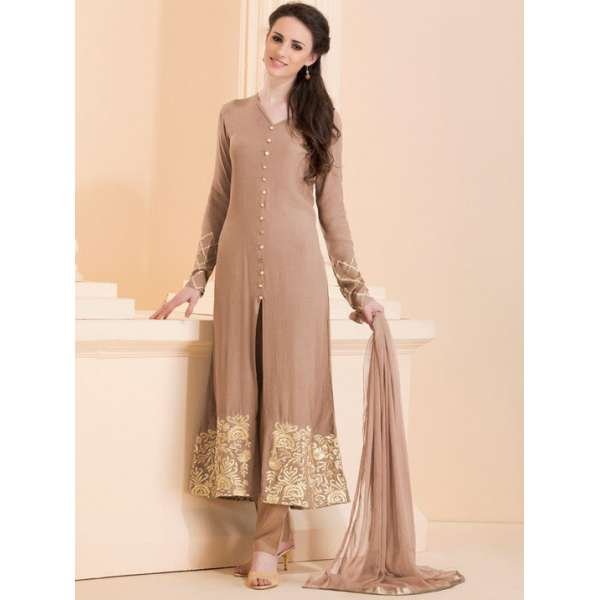 FAWN CLASSIC LONG LENGTH SLIT STYLE READY MADE DRESS 