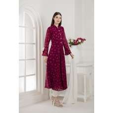 HOT PINK AND OFF WHITE FLARED STYLE READY MADE SUIT HOT PINK AND OFF WHITE FLARED STYLE READY MADE SUIT