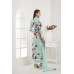 SEA BLUE JACKET STYLE FLORAL PRINTED SUIT