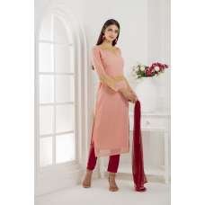 DUSTY PINK AND RED SALWAR PARTY SUIT 