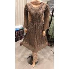 ENHANCING MOUSE BROWN PARTY WEAR INDIAN READYMADE SUIT