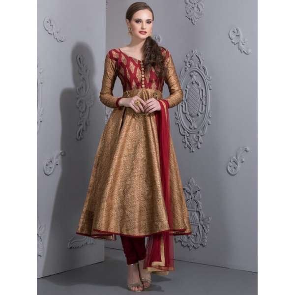 GORGEOUS MAROON KALIDAAR ANARKALI READY MADE SUIT