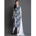 Blue Dress Wrap Printed White Design Readymade Blue Dress Wrap Printed White Design Readymade