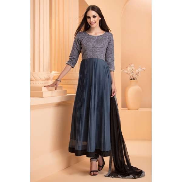 Blue Long Dress Party Anarkali Readymade Suit