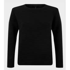Mens Black Designer Ribbed Jumper