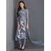 Grey Belted Jacket Dress Printed Readymade Indian Suit
