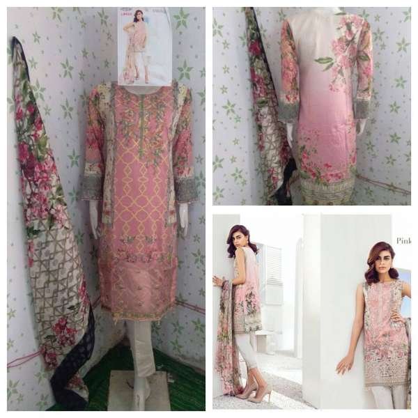 Floral Printed Pakistani Lawn Readymade Salwar Suit 