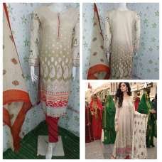 BEIGE MARIA B LUXURY READY TO WEAR SPRING LAWN SUIT