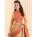ZACS-28 PEACH BROCADE SAREE WITH MATCHING BLOUSE ZACS-28 PEACH BROCADE SAREE WITH MATCHING BLOUSE