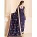 ZACS-26 NAVY BLUE INDIAN DESIGNER PARTY WEAR SAREE WITH FULL SLEEVE BLOUSE