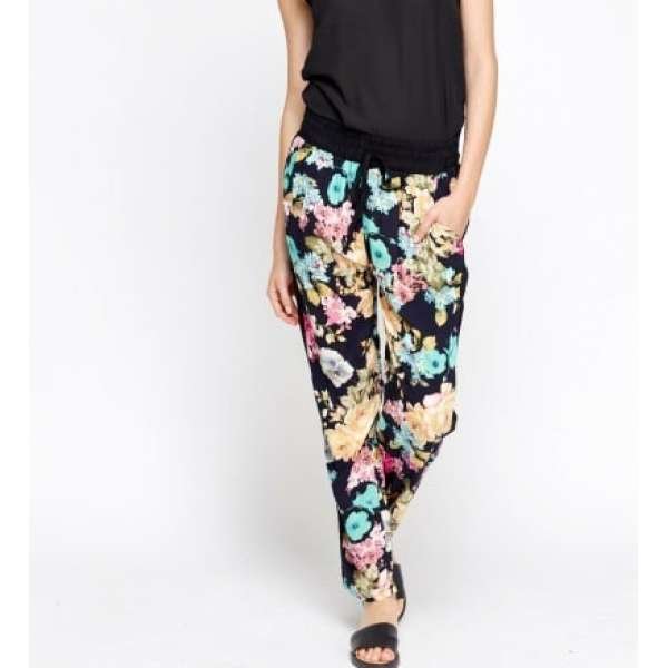 Stunning Contrast Insert Floral Trousers