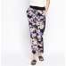 Contrast Insert Floral Summer Wear Trouser