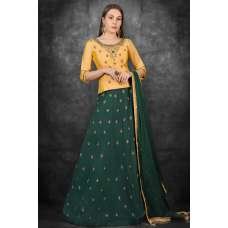 Yellow Green Wedding  Mehndi Lehenga Choli Dress Suit