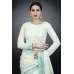 Ivory & Ferozi Embroidered Saree Indian Occasional Sari