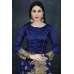 Splendid Royal Blue Indian Designer Evening Saree