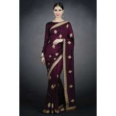 Indian Evening Party Wine Saree Designer Ethnic Wear