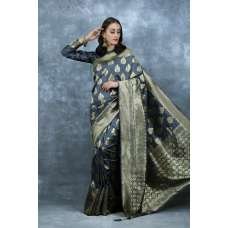 Grey Brocade Designer Party Wear Indian Saree Grey Brocade Designer Party Wear Indian Saree