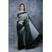 Grey & Black Embroidered Saree Indian Fancy Party Saree