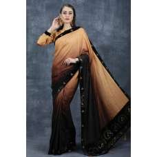 Choco & Black Two Tone Saree Indian Wedding Party Wear Online