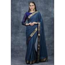 Teal Blue South Indian Saree Desi Festive Wear Online