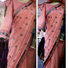 Peachy Pink Wedding Saree Indian Readymade Sari