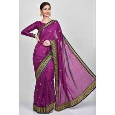 Purple Indian Designer Party Saree