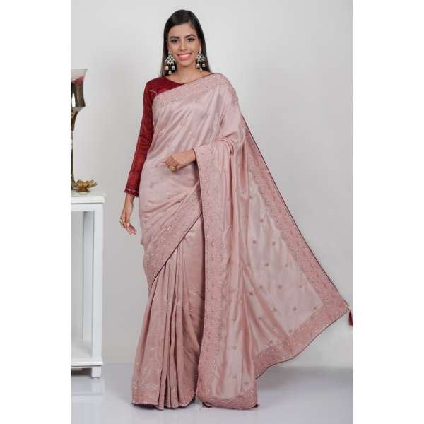 Light Pink Indian Ethnic Party Saree