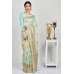 Mint Linen Heavy Embellished Wedding Saree