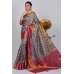 Grey & Magenta Indian Banarasi Silk Saree