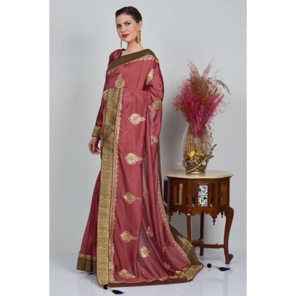 Hot Pink Fancy Wedding Saree