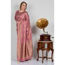 Rose Pink Indian Banarasi Stylish Saree
