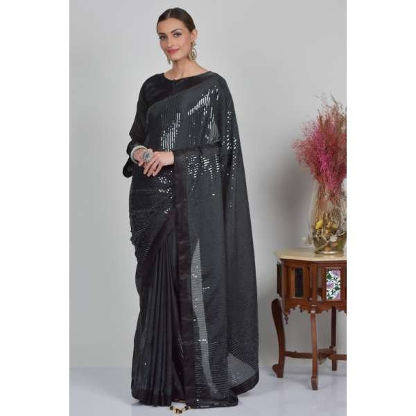 Black Shimmering Party Wear Saree