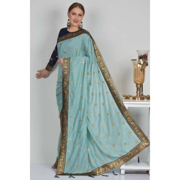 Dark Mint Ethnic Indian Party Wear Saree