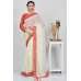 Cream & Orange Georgette Casual Saree