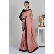 Dusty Pink & Black Pakistani Designer Saree