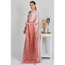 Rose Pink Satin Shaded Indian Saree