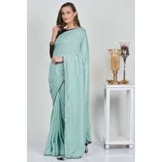 Mint & Black Designer Formal Saree