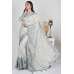 Light Grey Embroidered Punjabi Stylish Saree