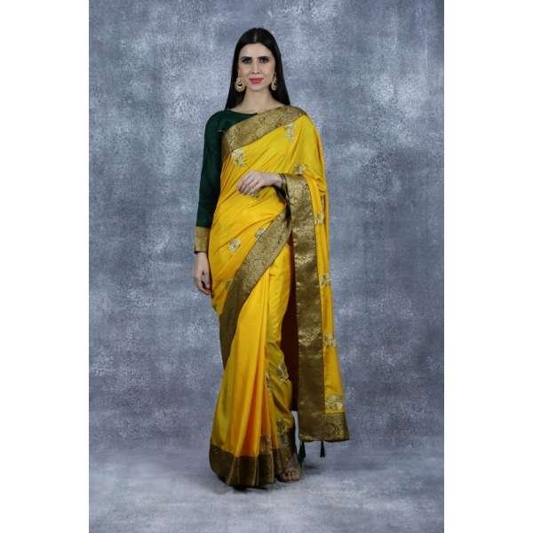 Yellow & Green Indian Wedding Saree
