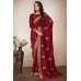 Maroon Embroidered Indian Festive Saree Maroon Embroidered Indian Festive Saree
