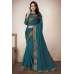 Peacock Blue Indian Women's Casual Saree