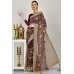 Dark Maroon Embroidered Bridal Saree