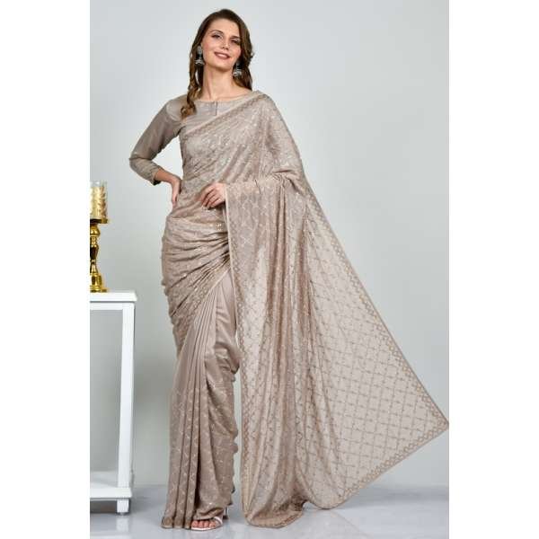 Mouse Sequin Embellished Formal Saree