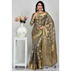 Grey Banarasi South Indian Saree