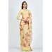 Lemon Yellow Floral Printed Summer Saree