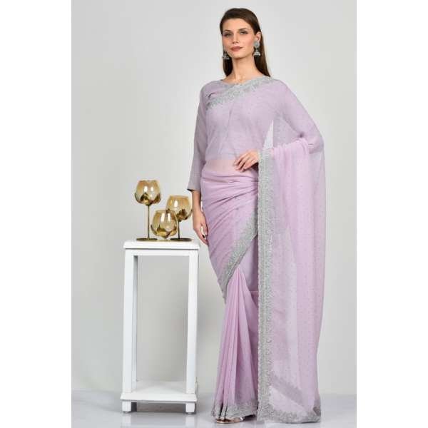 Lilac Indian Casual Saree
